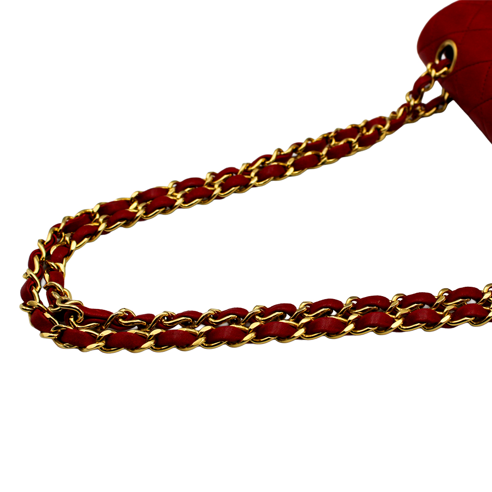 マトラッセ23 ダブルフラップ ココマーク  レッド ラムスキン