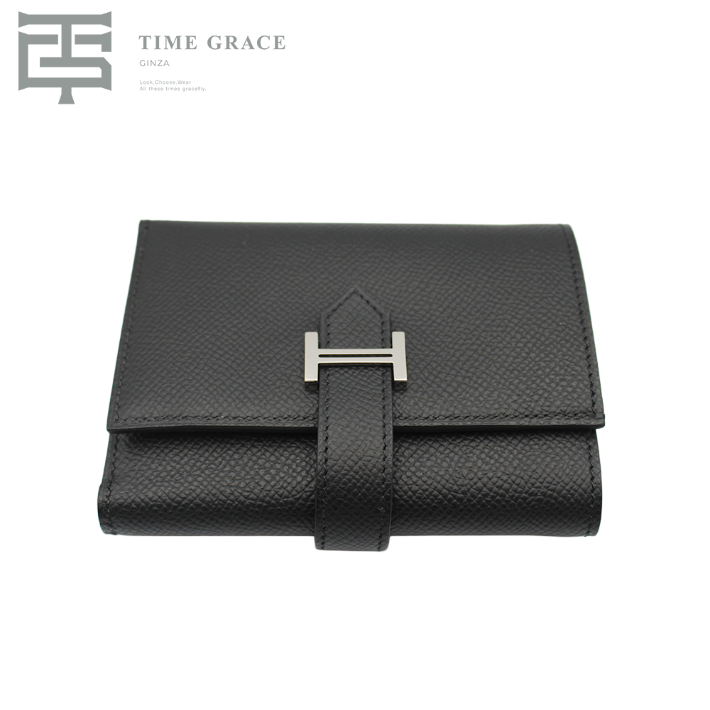 エルメス ベアンコンパクト ブラック/シルバー金具 エプソン