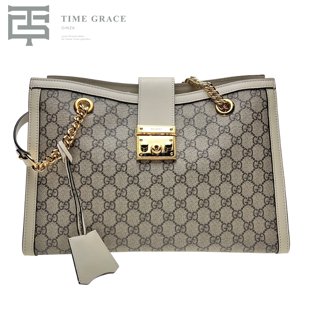 パドロック GG ミディアム チェーンショルダーバッグ ベージュ ゴールド金具 479197