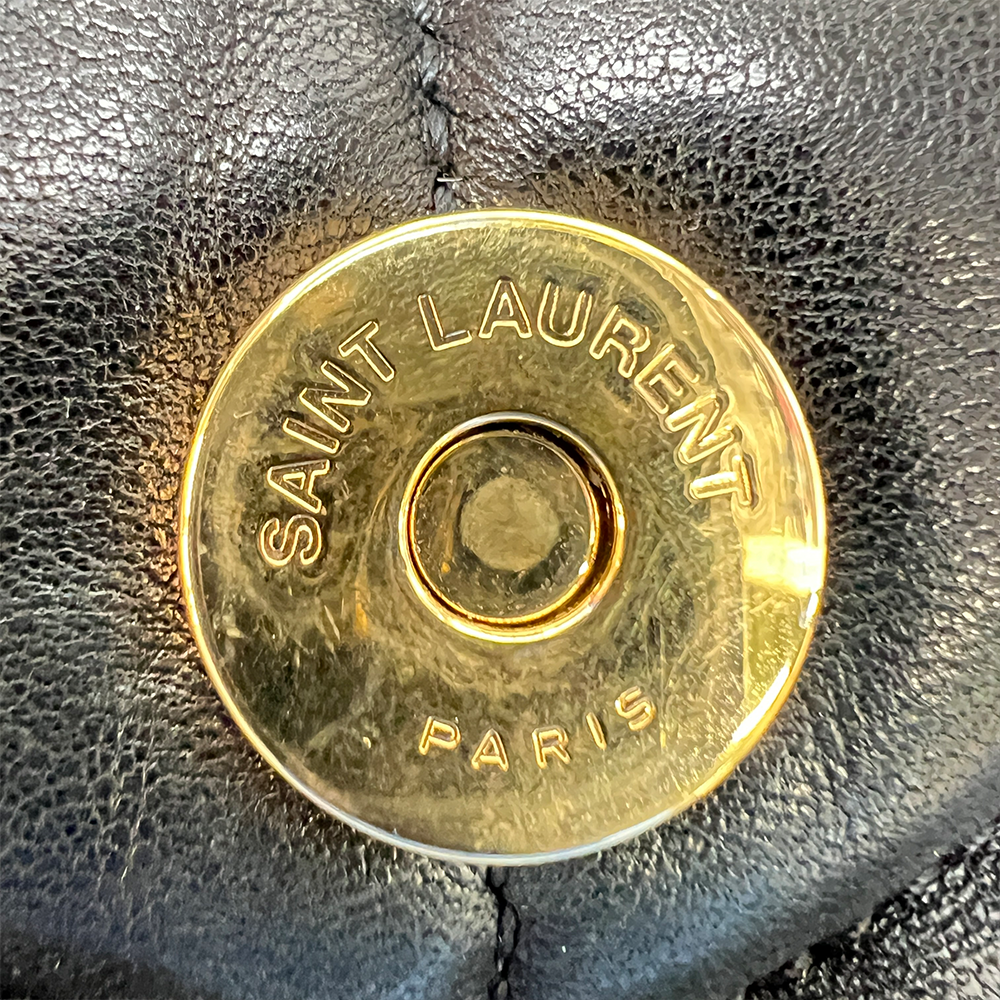 ルル パファー チェーンショルダーバッグ ラムスキン ブラック