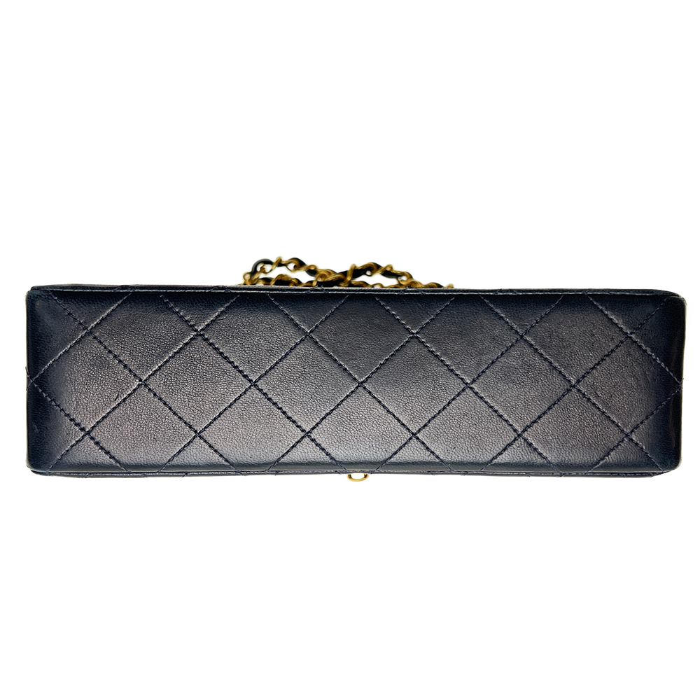 マトラッセ23 Wフラップ Wチェーンショルダーバッグ ラムスキン ネイビー