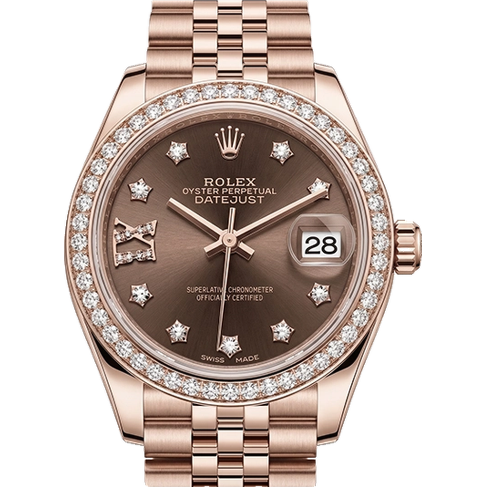 レディ デイトジャスト 28 279135RBR チョコレート 9P/IXダイヤ ジュビリーブレス