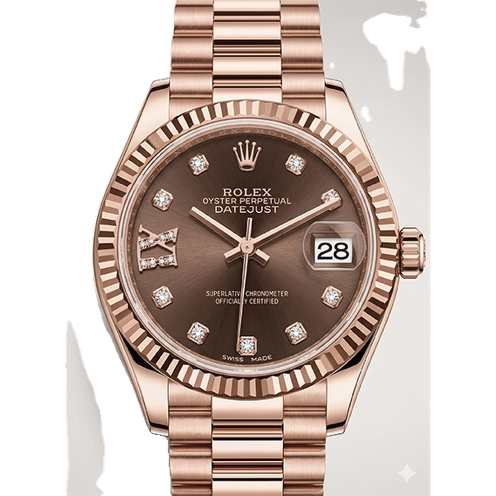 レディ デイトジャスト 28 279175 チョコレート 9P/IXダイヤ プレジデントブレス