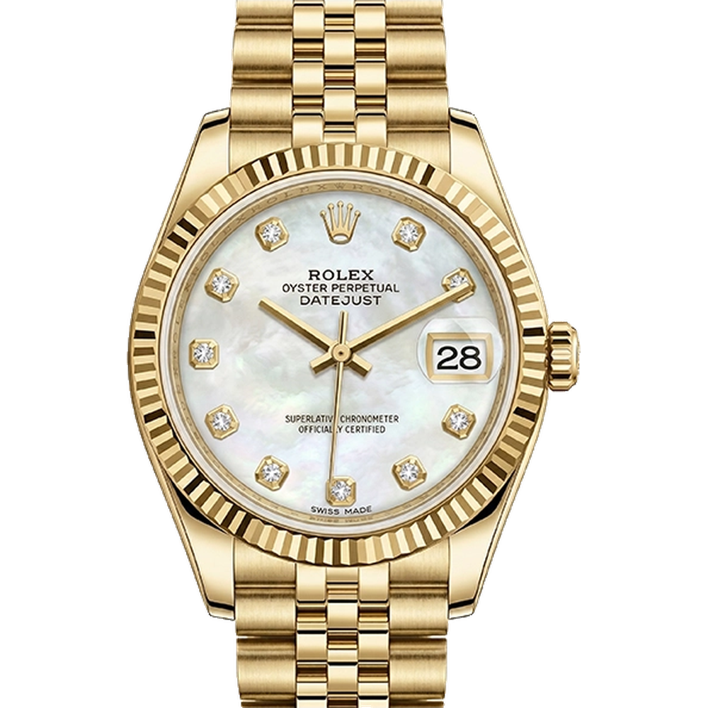 レディ デイトジャスト 28 279178 ホワイトシェル 10Pダイヤ ジュビリーブレス