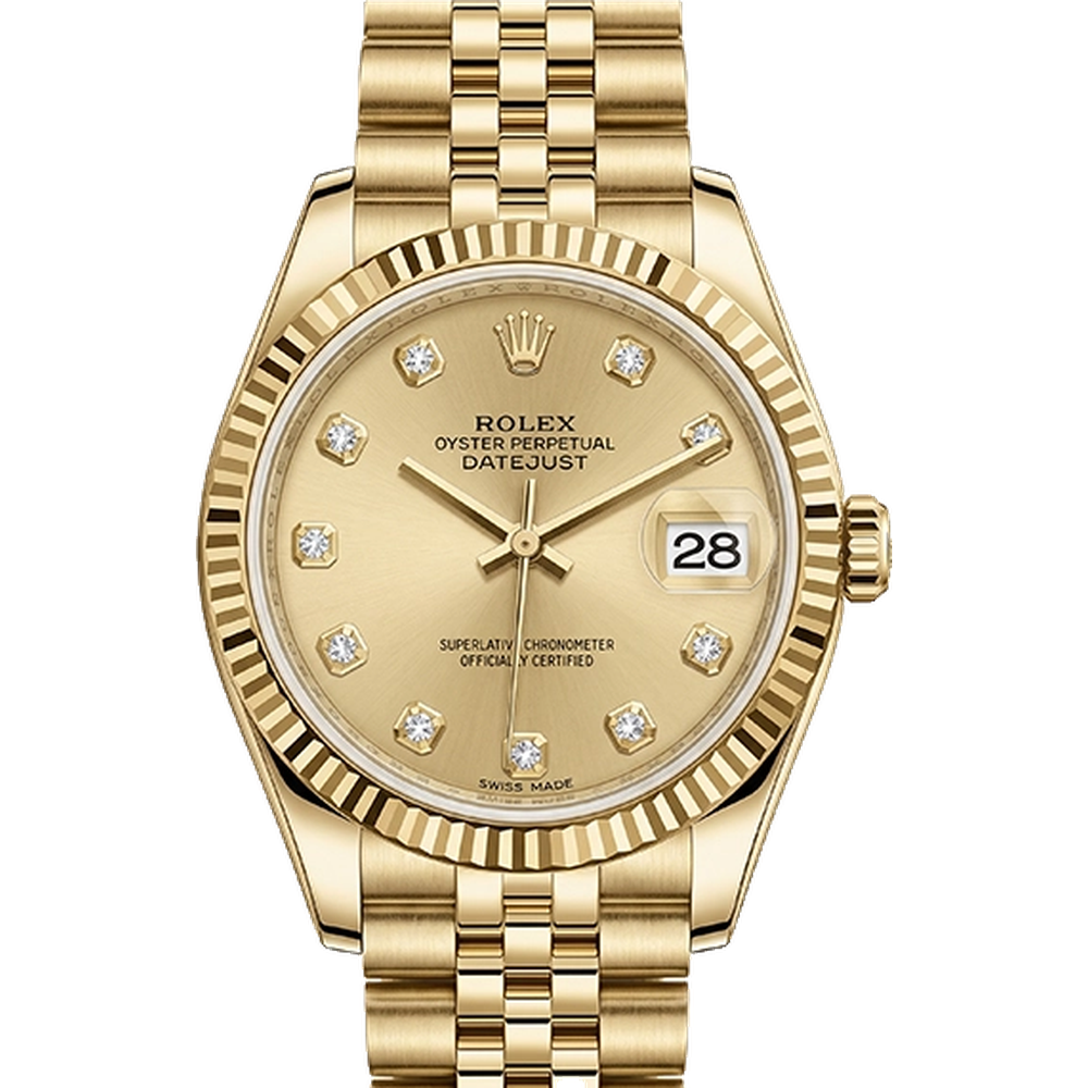 レディ デイトジャスト 28 279178 シャンパン 10Pダイヤ ジュビリーブレス