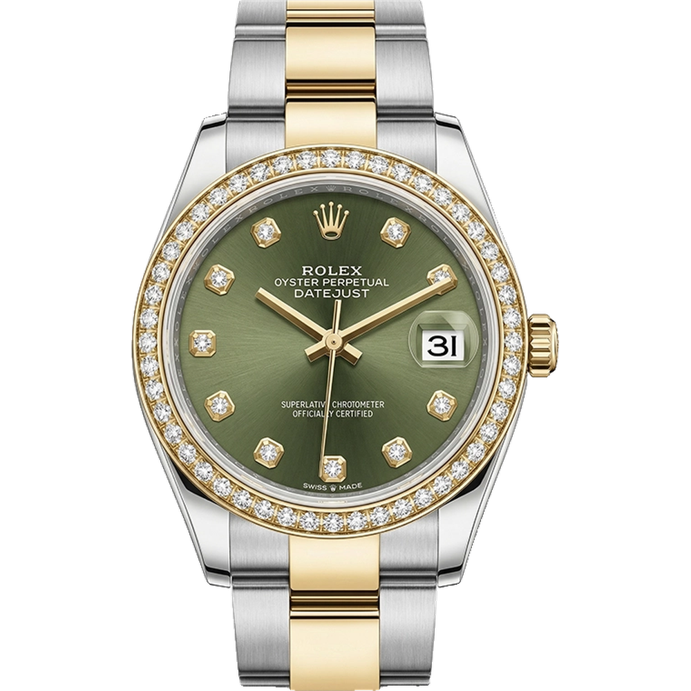 デイトジャスト 31 278343RBR オリーブグリーン 10Pダイヤ オイスターブレス