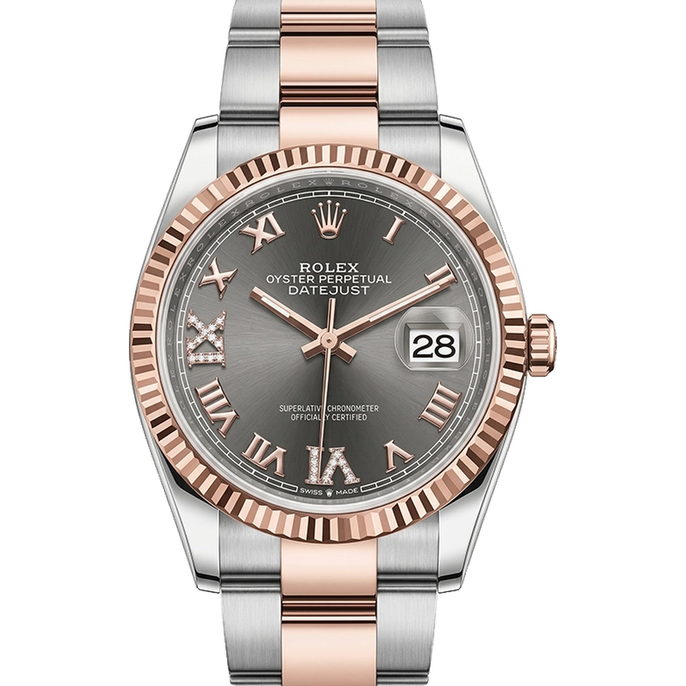 デイトジャスト 36 126231 スレートローマン VI/IXダイヤ ジュビリーブレス