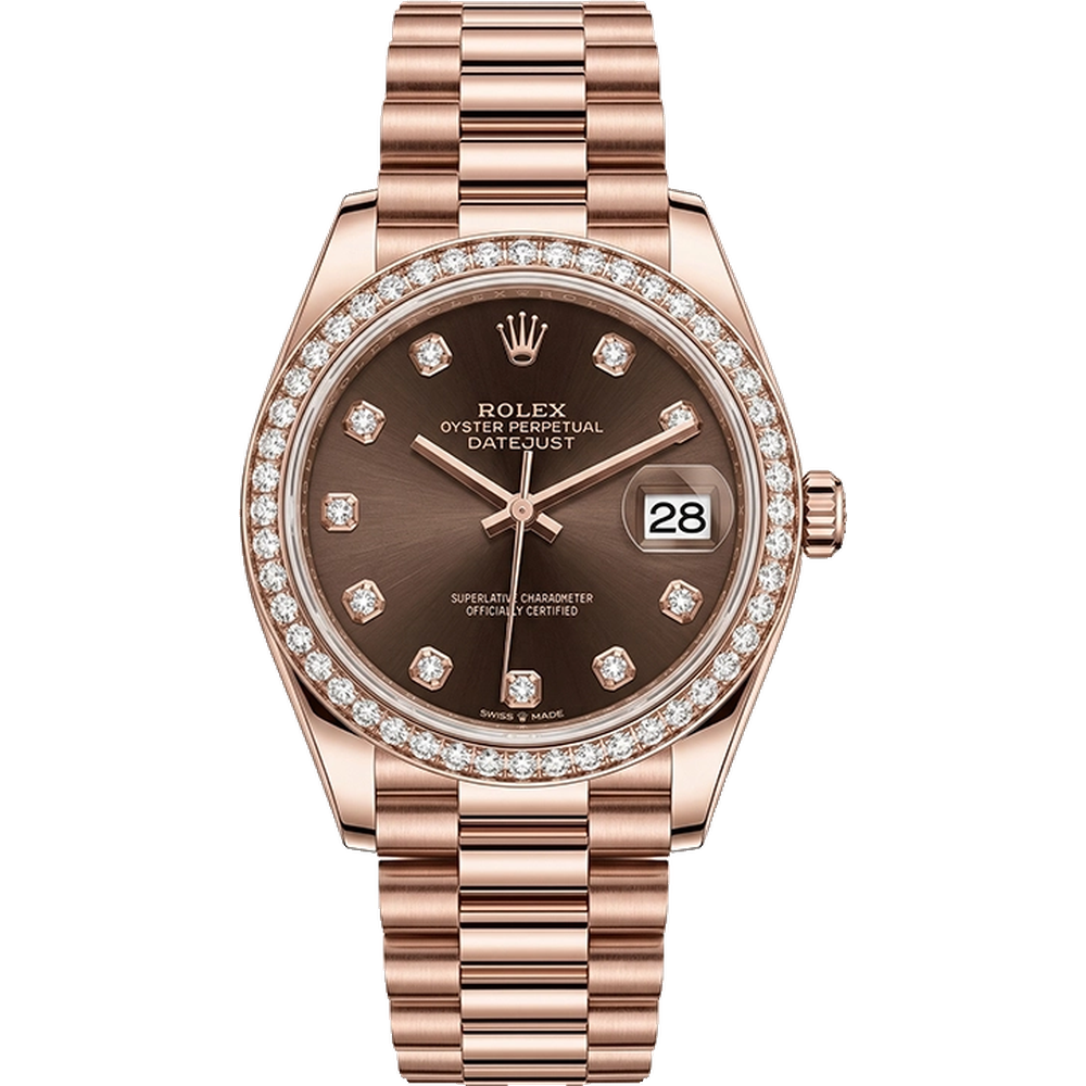 デイトジャスト 31 278285RBR チョコレート10Pダイヤプレジデントブレス