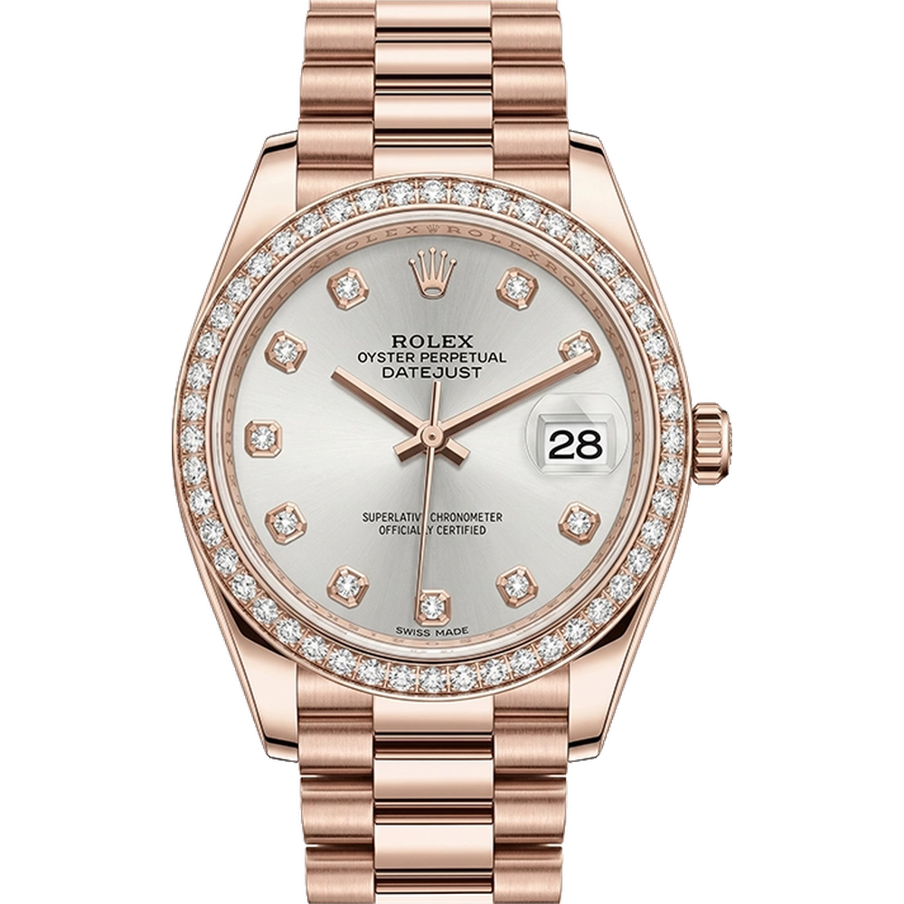 デイトジャスト31 278285RBR シルバー10Pダイヤプレジデントブレス