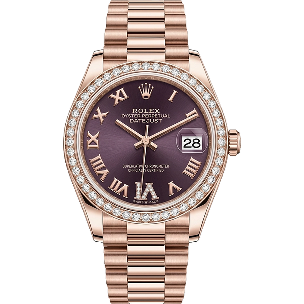 デイトジャスト31 278285RBR オーベルジーヌ ローマン VIダイヤ プレジデントブレス