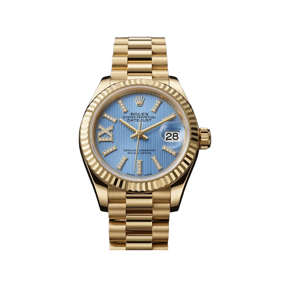 デイトジャスト 279178G コーンフラワーブルー IXダイヤ プレジデントブレスレット