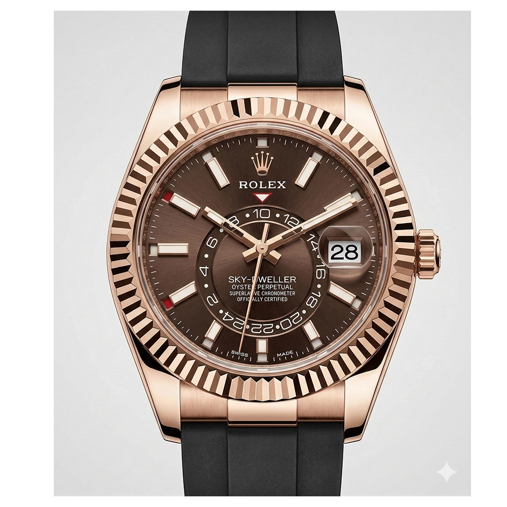 スカイドゥエラー 326235 ブラックラバーベルト チョコレート