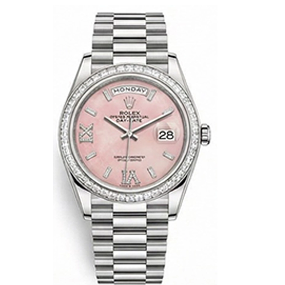 デイデイト 36 128399TBR ピンクオパール VI/IXダイヤプレジデントブレスレット