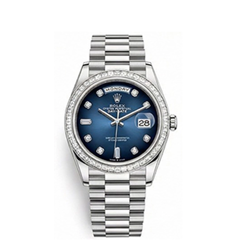 デイデイト 36 128399TBR ブルーオンブレ 10Pダイヤ プレジデントブレスレット