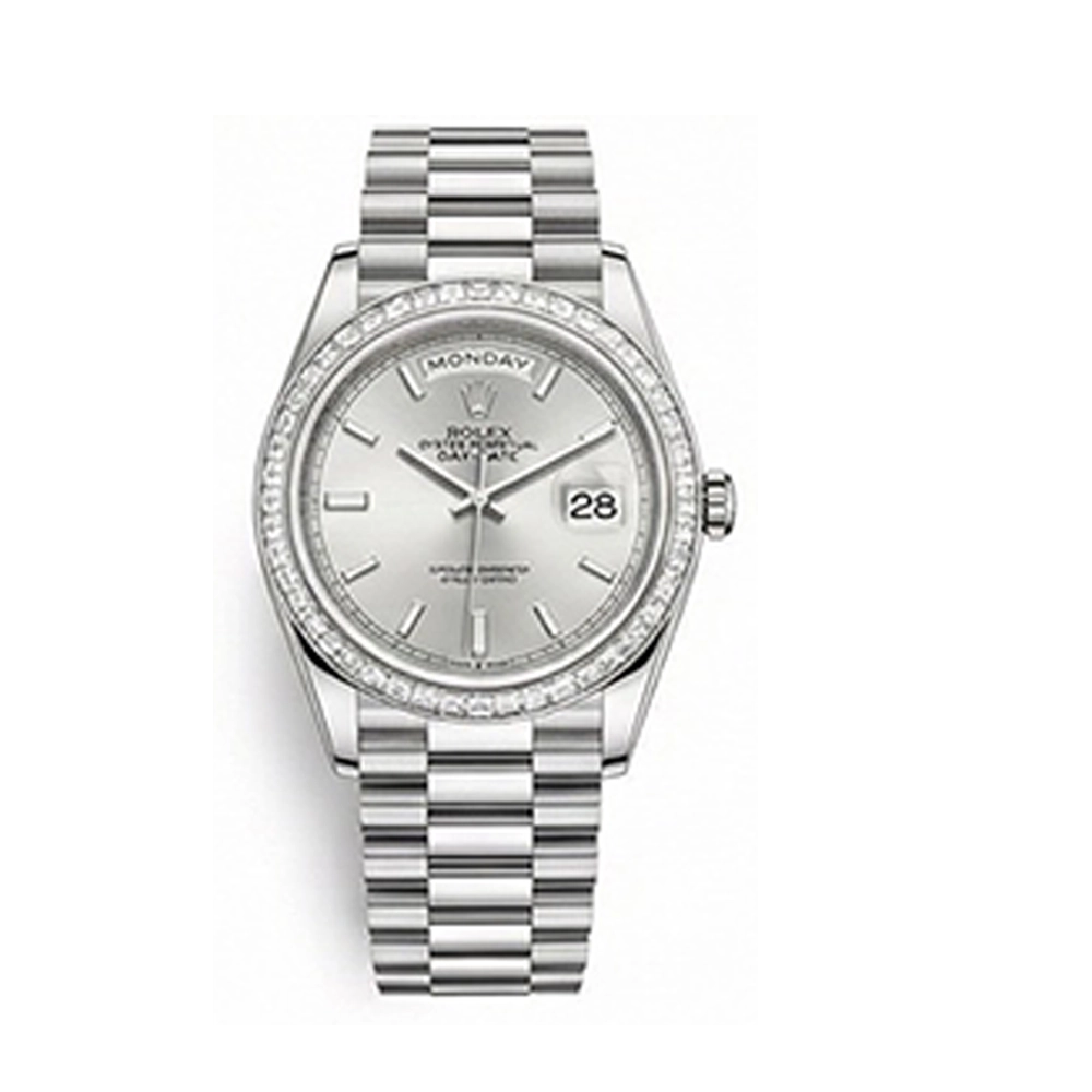 デイデイト 36 128399TBR シルバー バーインデックス プレジデントブレス