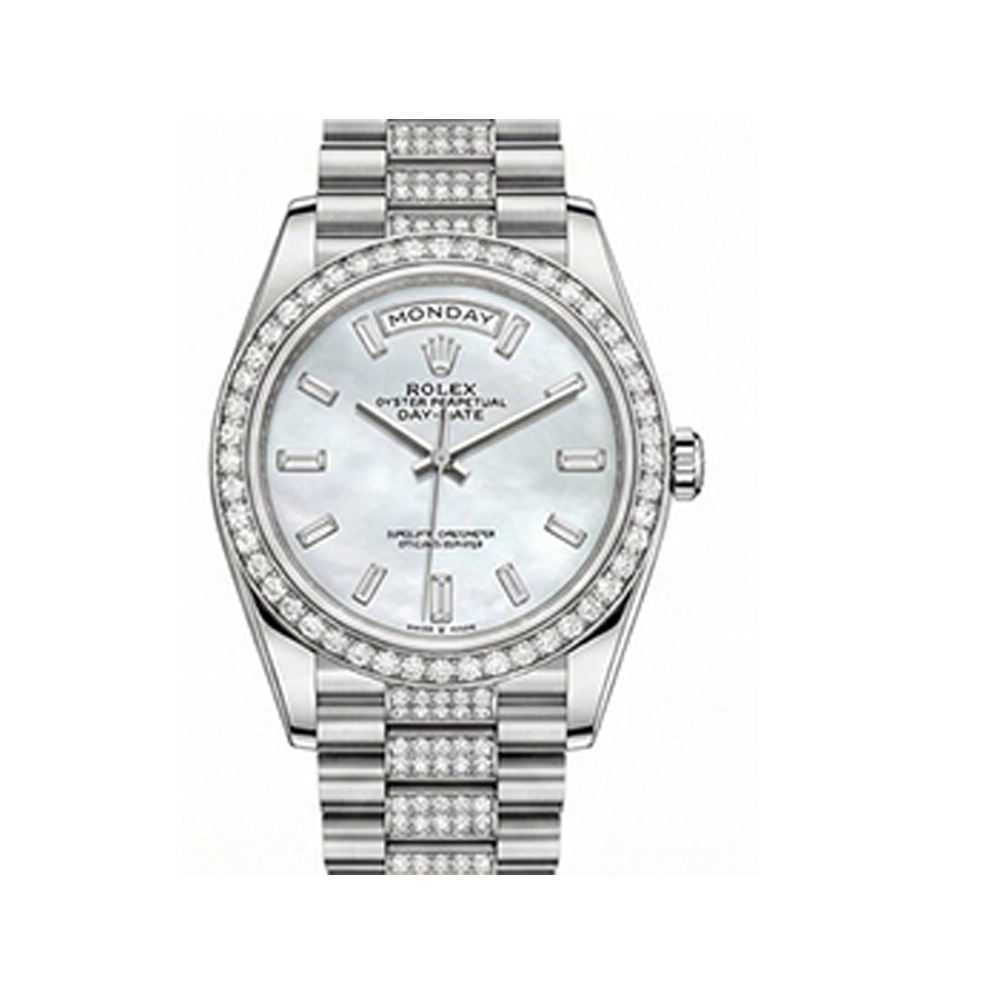 デイデイト 36 128349RBR ホワイトシェル バゲットダイヤ プレジデントブレスレット