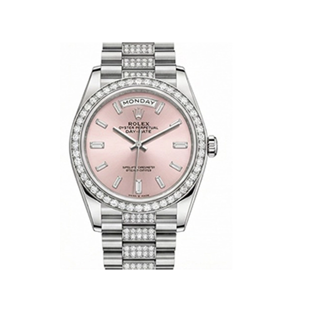 デイデイト 36 128349RBR ピンク バゲットダイヤ プレジデントブレスレット