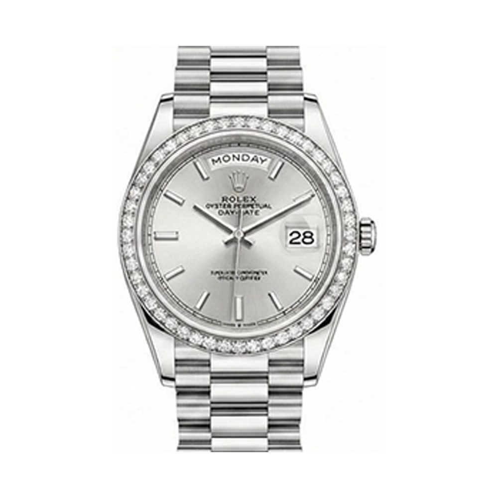 デイデイト 36 128349RBR シルバー バーインデックス プレジデントブレス