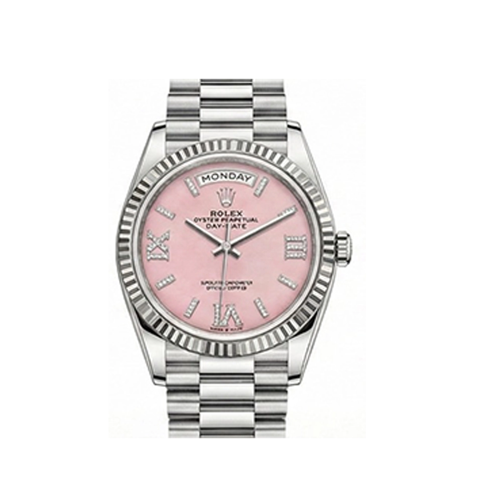 デイデイト 36 128239 ピンクオパール VI/IXダイヤプレジデントブレスレット