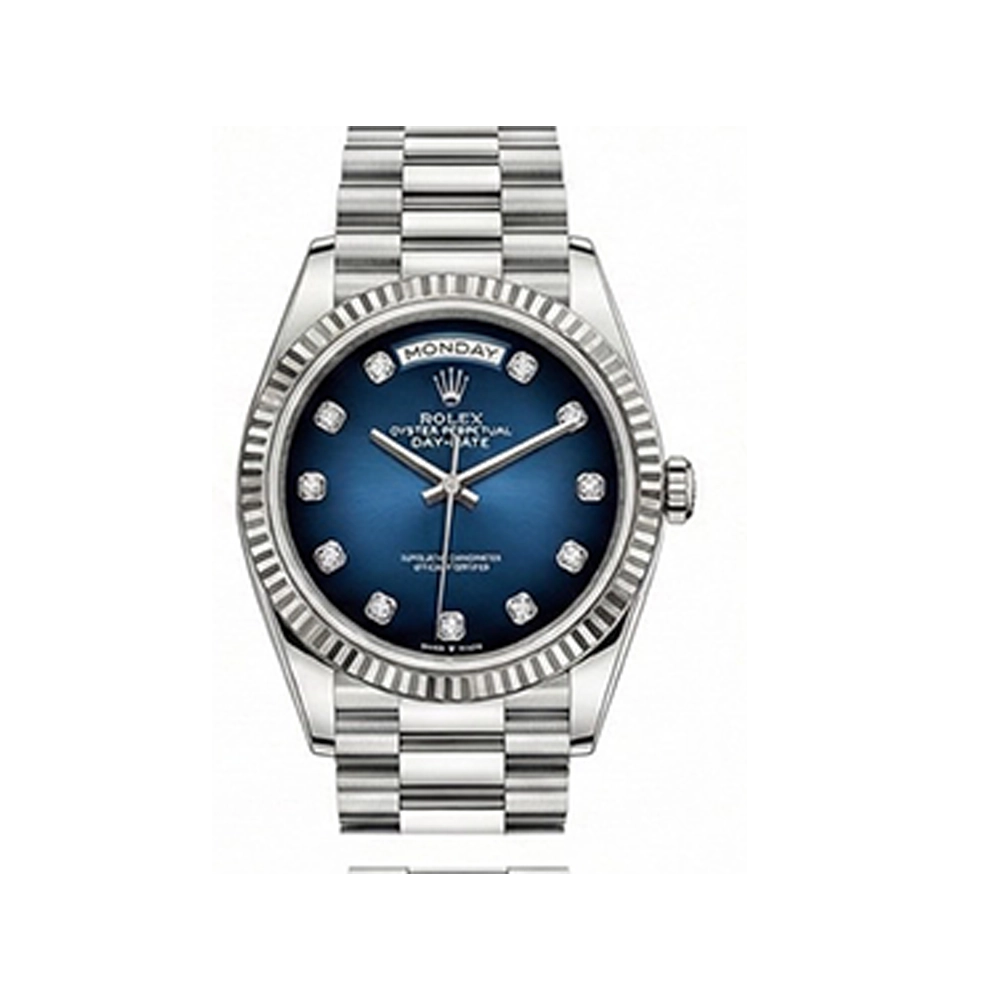 デイデイト 36 128239 ブルーオンブレ 10Pダイヤ プレジデントブレスレット