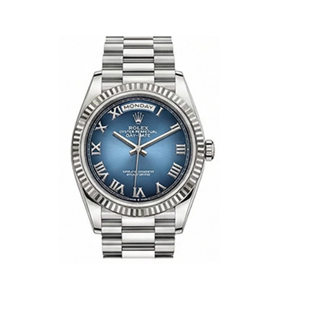 デイデイト 36 128239ブルーオンブレローマンプレジデントブレス