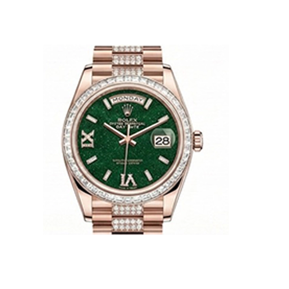 デイデイト 36 128395TBR グリーンアヴェンチュリン VI/IXダイヤ ダイヤモンド入りプレジデントブレス