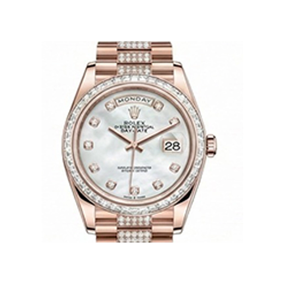 デイデイト 36 128395TBR ホワイトシェル 10Pダイヤ ダイヤモンド入りプレジデントブレス