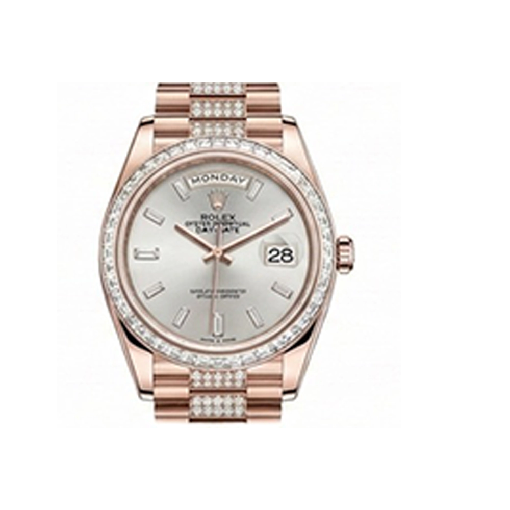 デイデイト 36 128395TBRRA シルバー バゲットダイヤ ダイヤモンド入りプレジデントブレス