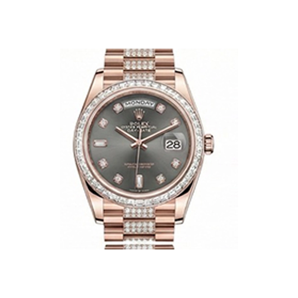 デイデイト 36 128395TBR スレート10Pダイヤ ダイヤモンド入りプレジデントブレス