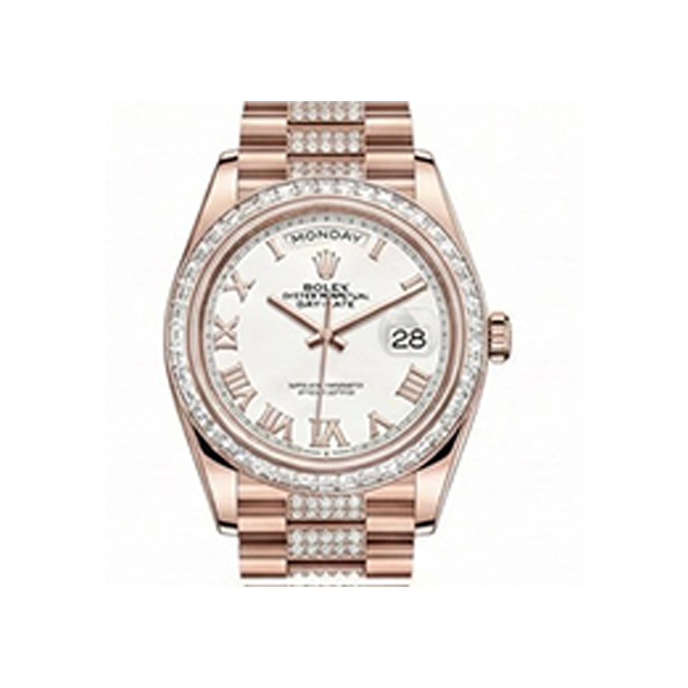 デイデイト 36 128395TBR ホワイトローマン ダイヤモンド入りプレジデントブレス