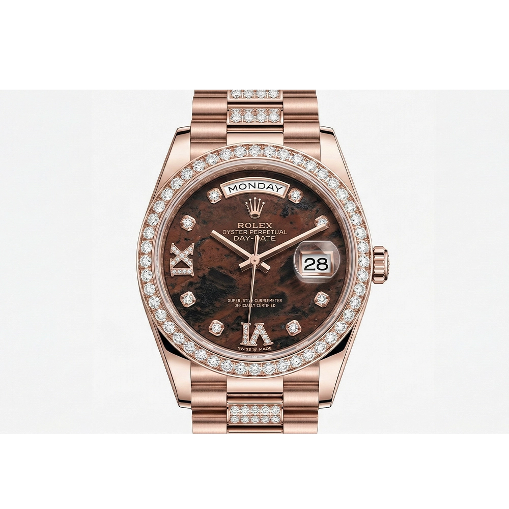 デイデイト 36 128345RBR アイゼンキーゼル VI/IXダイヤ ダイヤモンド入りプレジデントブレス