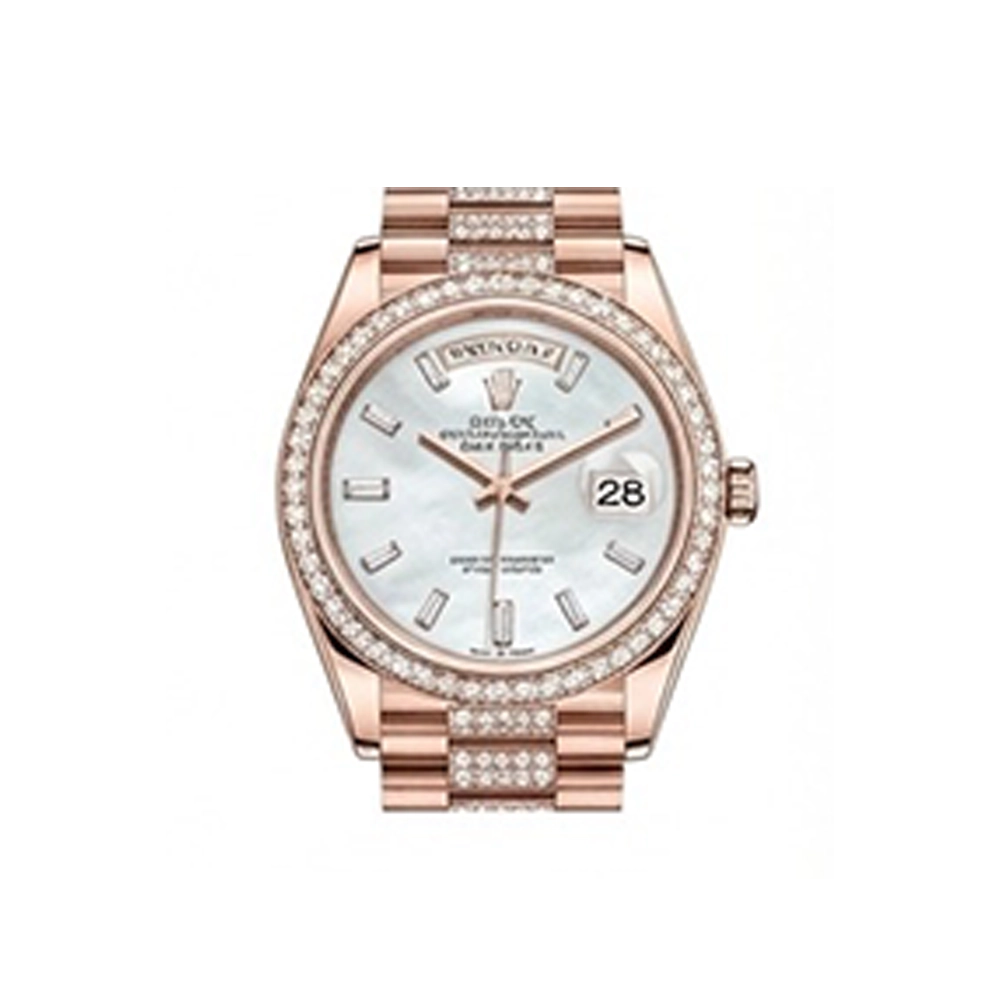 デイデイト 36 128345RBR ホワイトシェル バゲットダイヤ ダイヤモンド入りプレジデントブレス