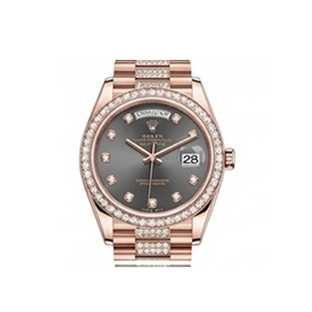 デイデイト 36 128345RBR スレート10Pダイヤ ダイヤモンド入りプレジデントブレス