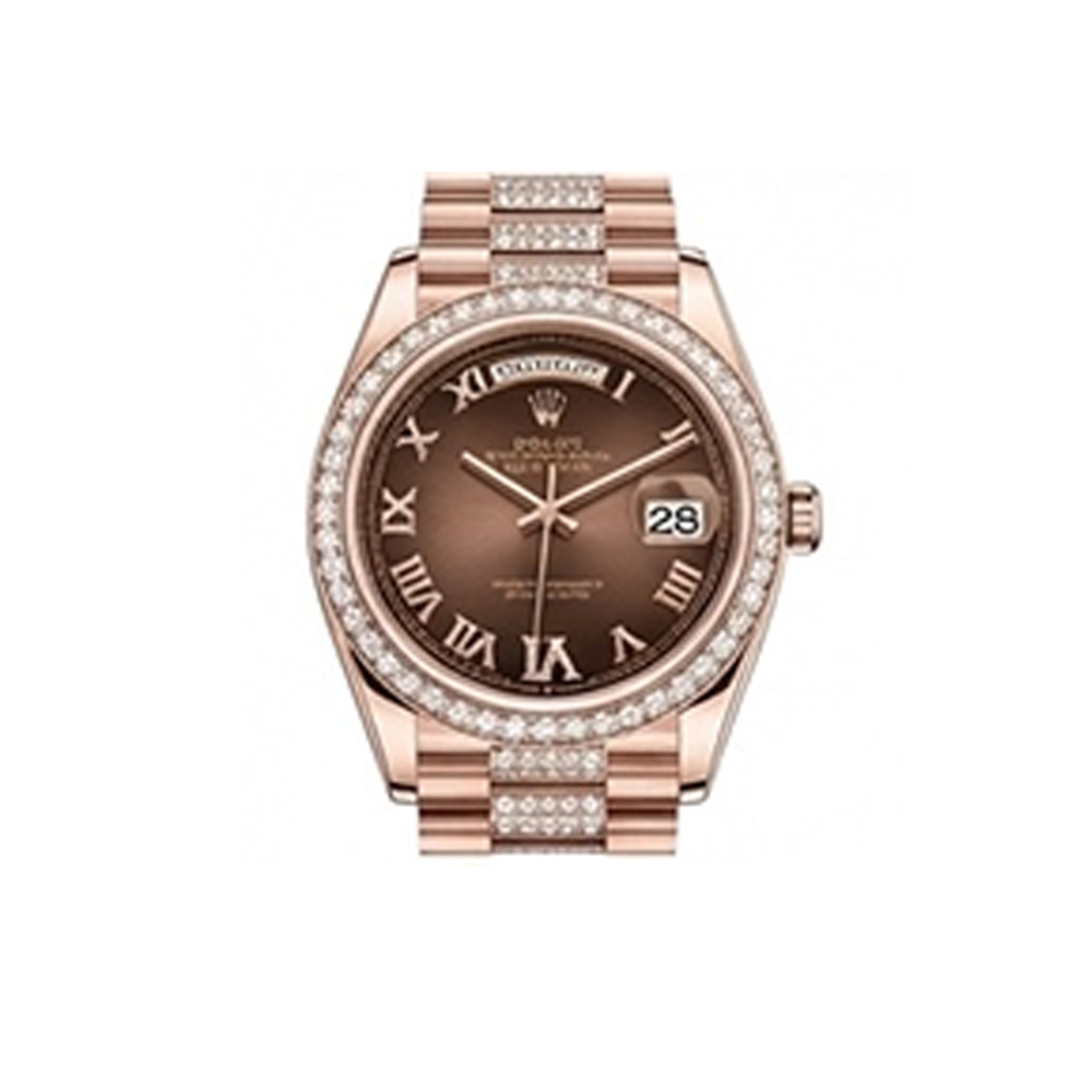 デイデイト 36 128345RBRブラウンオンブレ ローマン ダイヤモンド入りプレジデントブレス