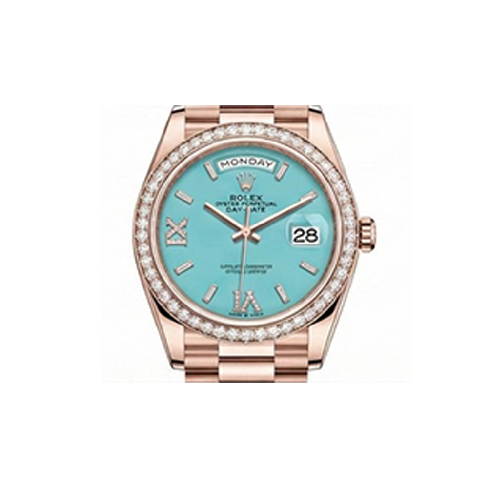 デイデイト 36 128345RBR ターコイズ VI/IXダイヤ プレジデントブレス