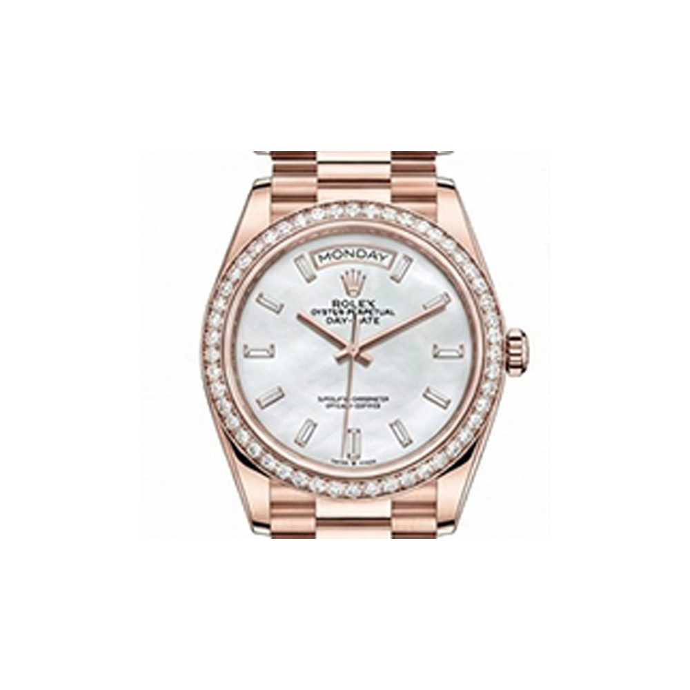 デイデイト 36 128345RBR ホワイトシェル バゲットダイヤ プレジデントブレス