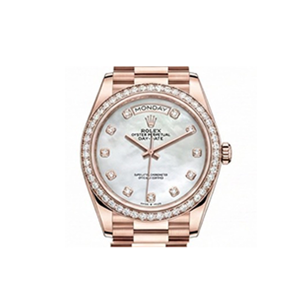 デイデイト 36 128345RBR ホワイトシェル 10Pダイヤ プレジデントブレス