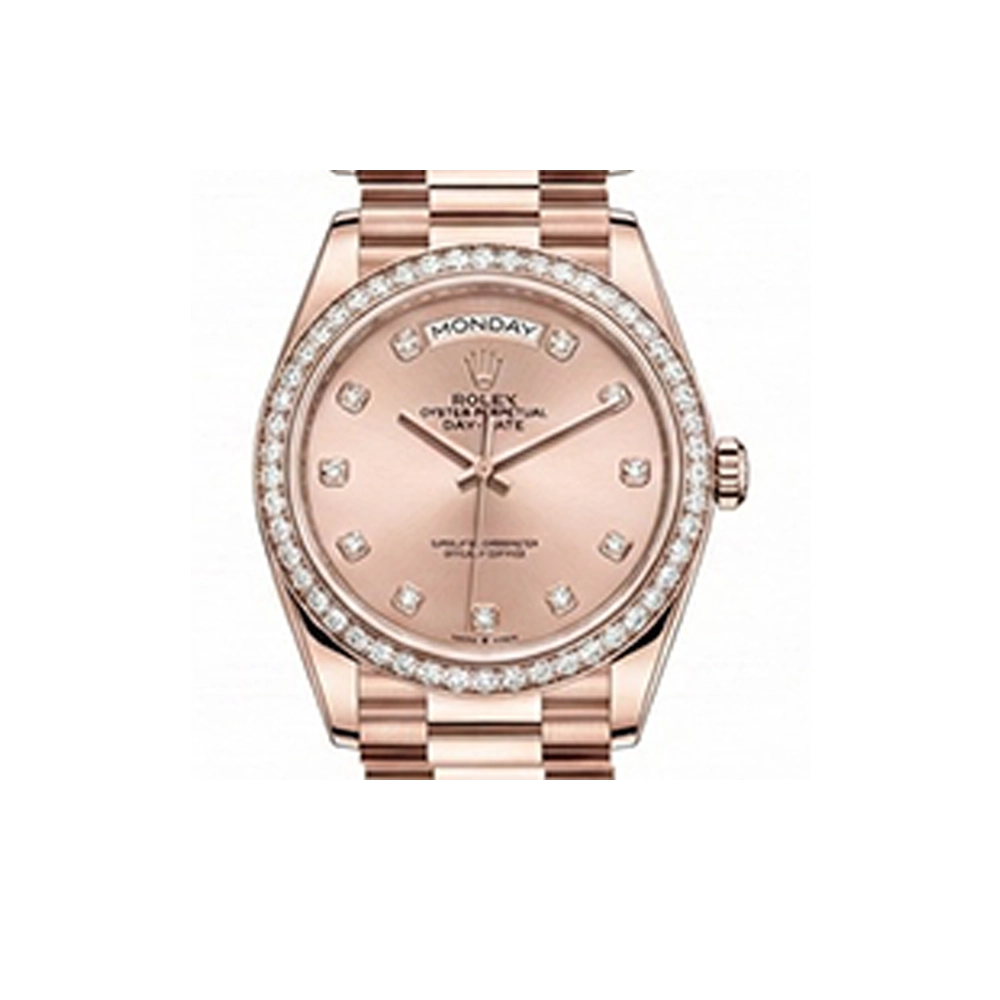 デイデイト 36 128345RBR ロゼ 10Pダイヤ プレジデントブレス