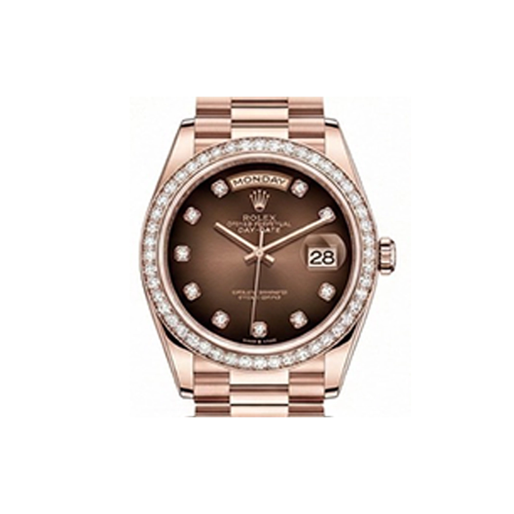 デイデイト 36 128345RBRブラウンオンブレ 10Pダイヤ プレジデントブレスレット