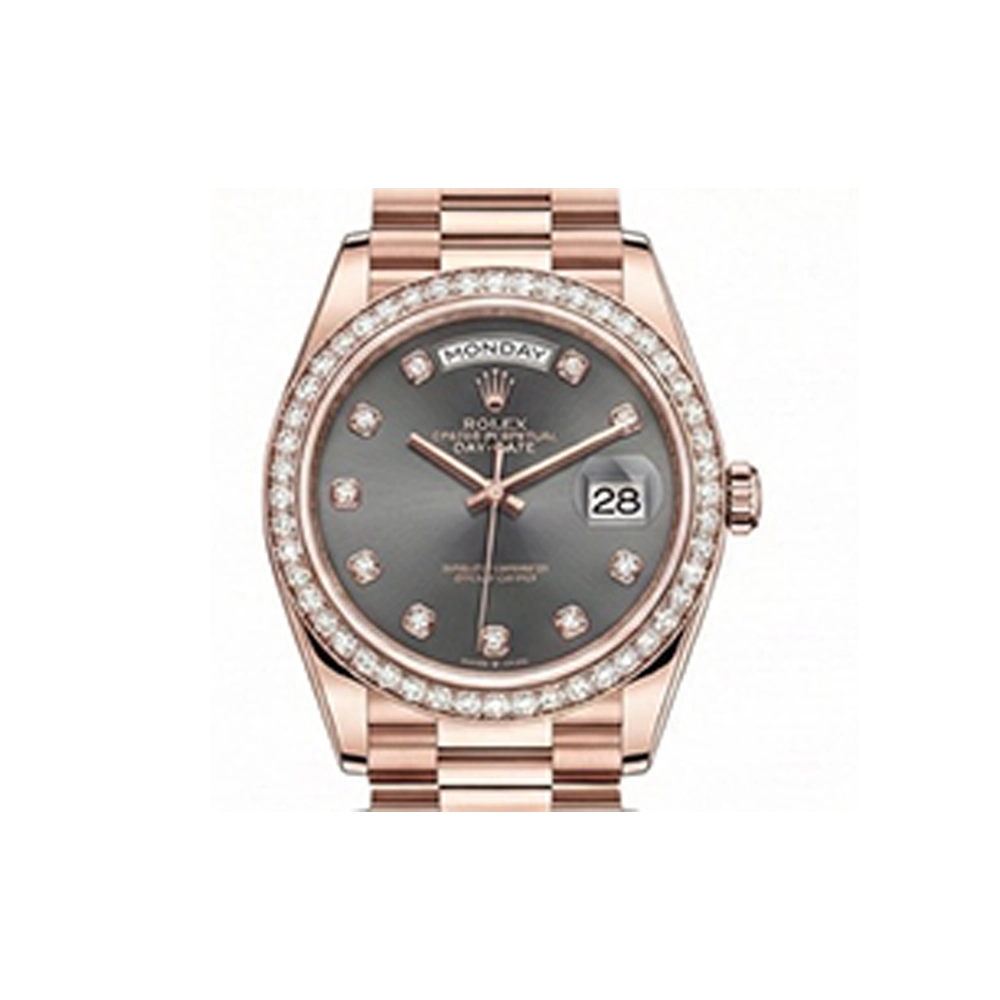 デイデイト 36 128345RBR スレート10Pダイヤ プレジデントブレスレット