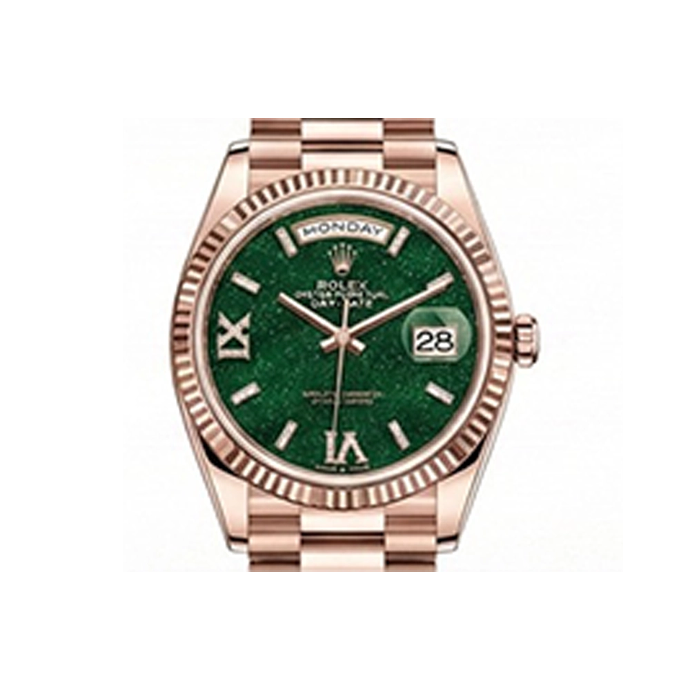 デイデイト 36 128235 グリーンアヴェンチュリン VI/IXダイヤ プレジデントブレス