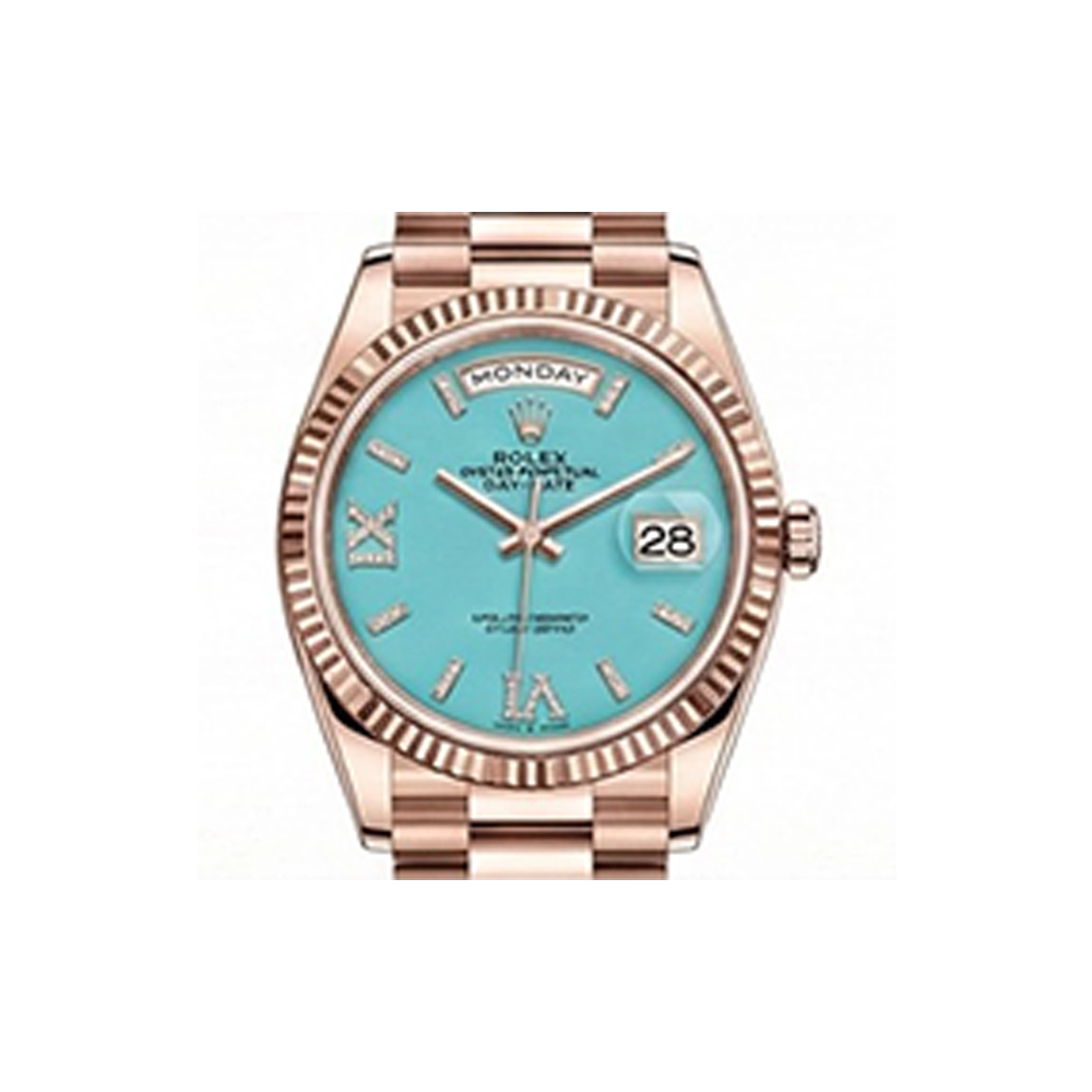 デイデイト 36 128235 ターコイズ VI/IXダイヤ プレジデントブレス