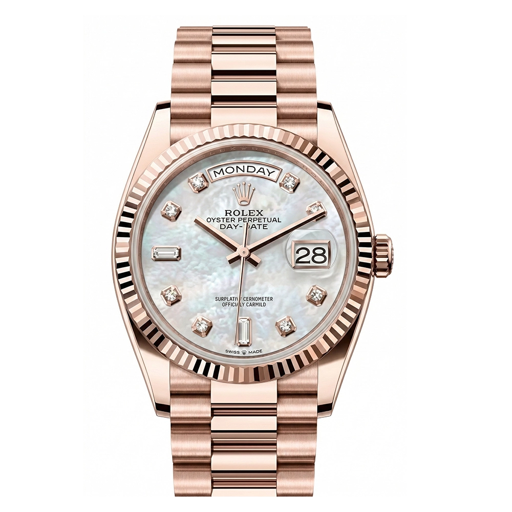 デイデイト 36 128235 ホワイトシェル 10Pダイヤ プレジデントブレス