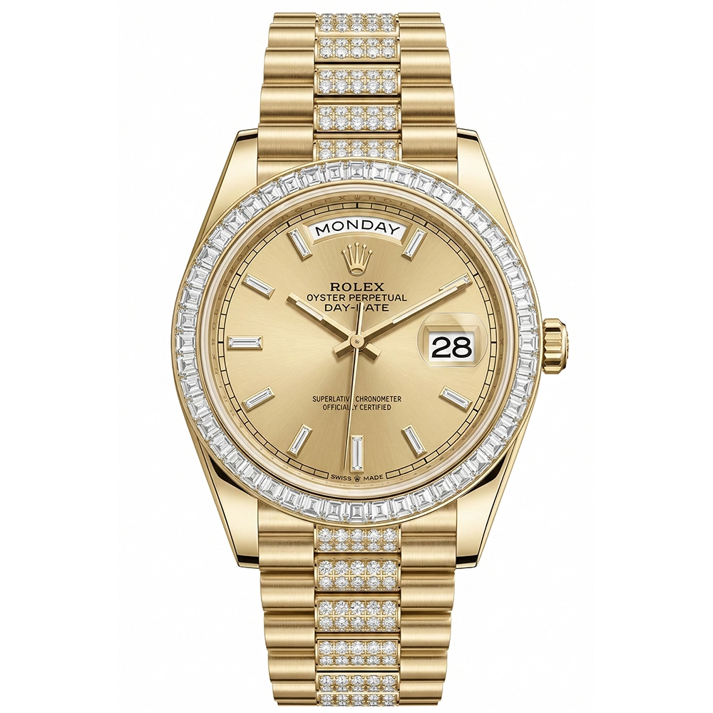 デイデイト 36 128398TBR シャンパン バーインデックス ダイヤモンド入りプレジデントブレス