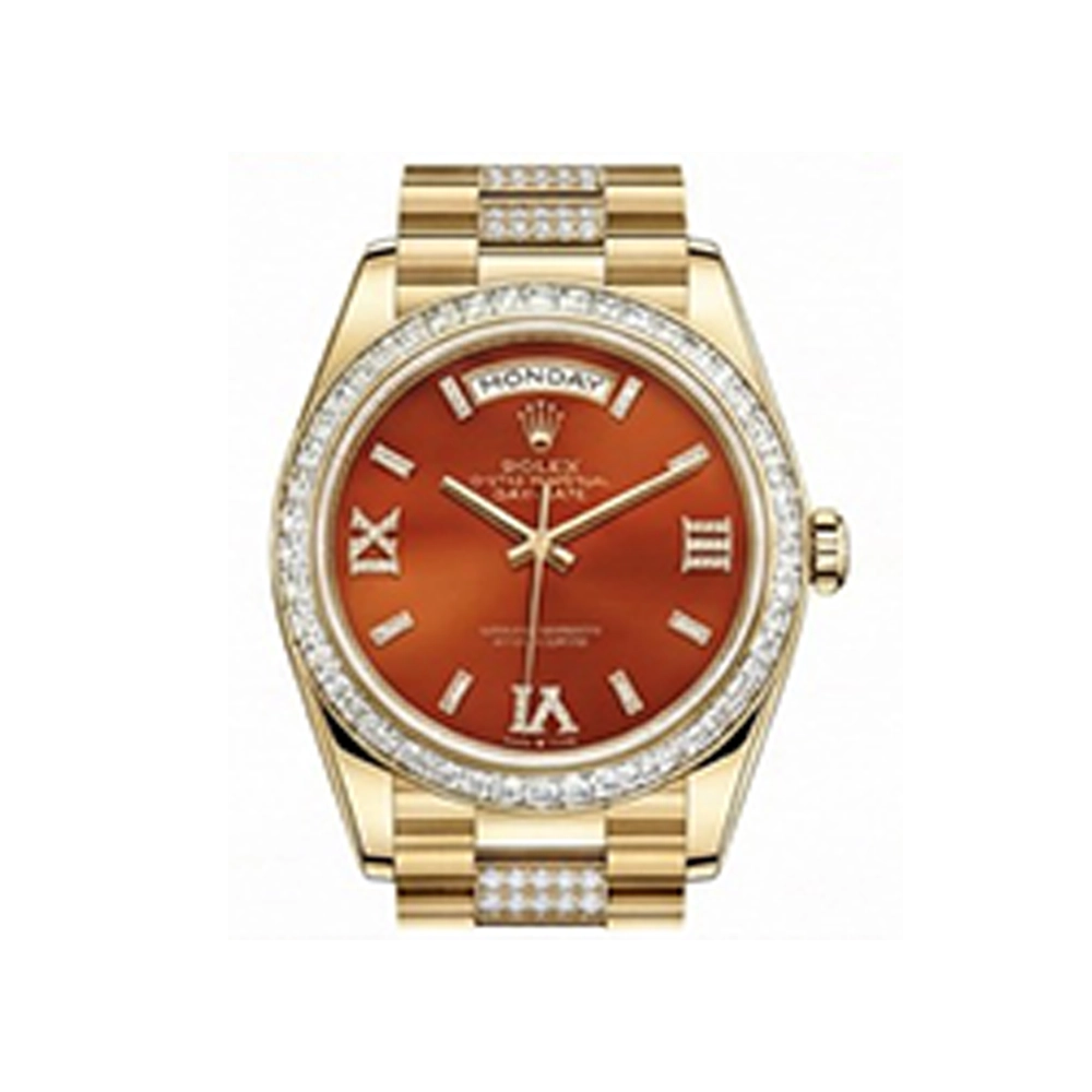 デイデイト 36 128348RBR カーネリアン VI/IXダイヤ ダイヤモンド入りプレジデントブレス