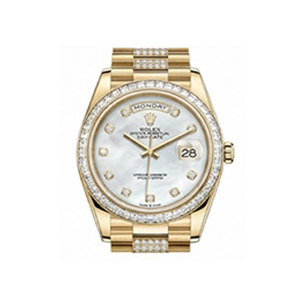 デイデイト 36 128348RBR ホワイトシェル 10P ダイヤモンド入りプレジデントブレス