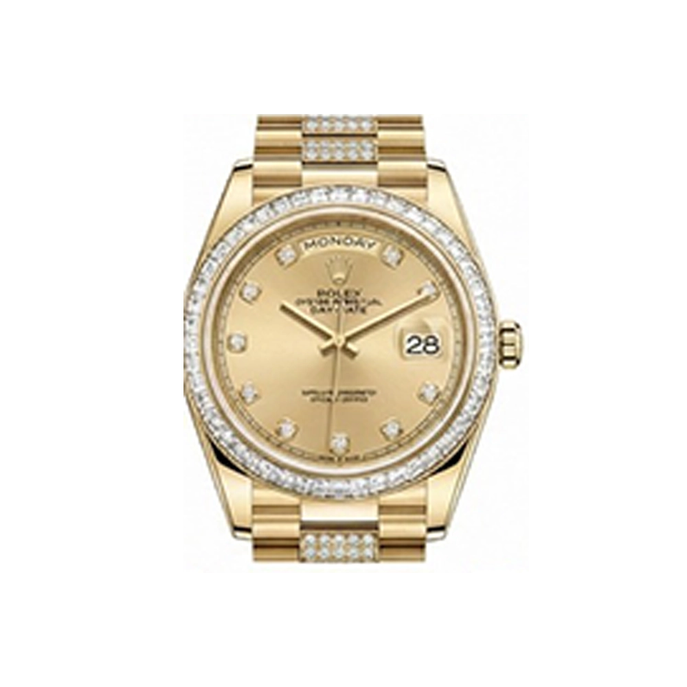 デイデイト 36 128348RBRシャンパン 10Pダイヤ ダイヤモンド入りプレジデントブレス