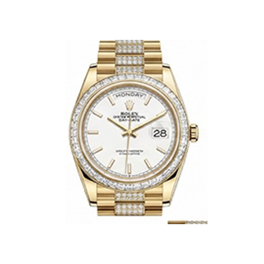 デイデイト 36 128348RBR ホワイト バーインデックス ダイヤモンド入りプレジデントブレス