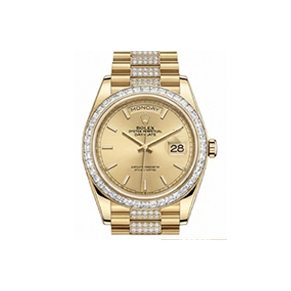 デイデイト 36 128348RBR シャンパン バーインデックス ダイヤモンド入りプレジデントブレス