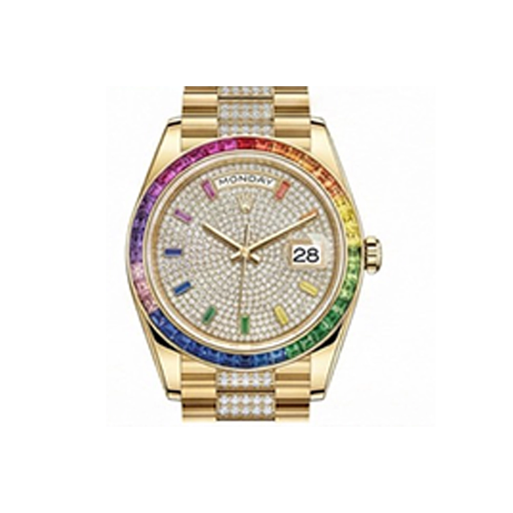 デイデイト 36 128348RBRレインボーサファイア プレジデントブレスレット パヴェダイヤ